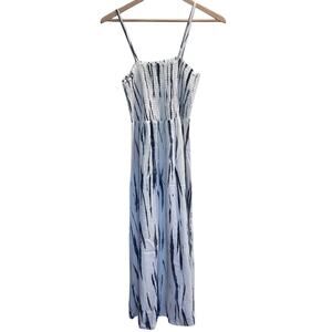 Soft Surroundings‎ Smocked Tie Dye Striped Maxi Dress Size PL Boho, Adjustable